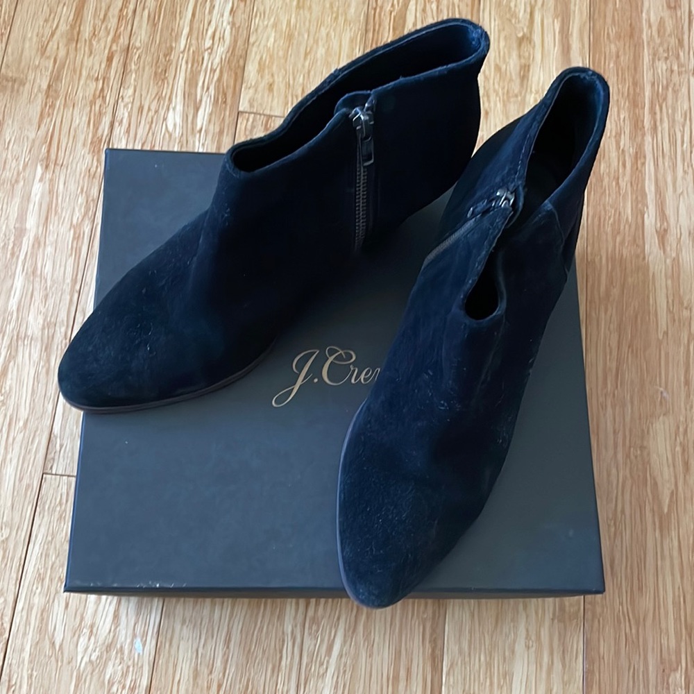J Crew black suede boots size 10.5